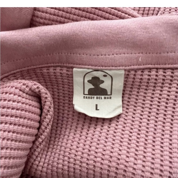 Dandy Del Mar “THE CANNES WAFFLE KNIT SHIRT - SPANISH ROSE” - Picture 3 of 4